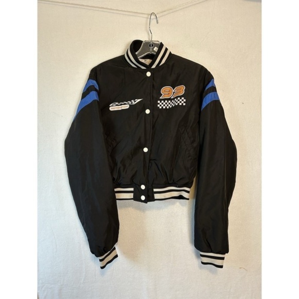 H&M Motor Sport Racing Cropped Jacket Size‎ Small/Medium #1424